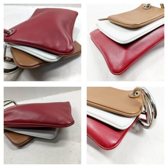 Fendi Cosmetic Pouch Red Leather 308-082325 - Picture 6 of 16